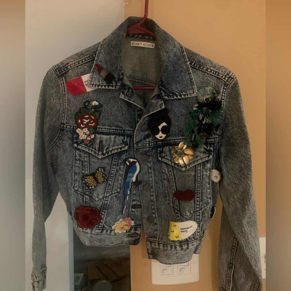 Alice & Olivia Pin Denim Jacket